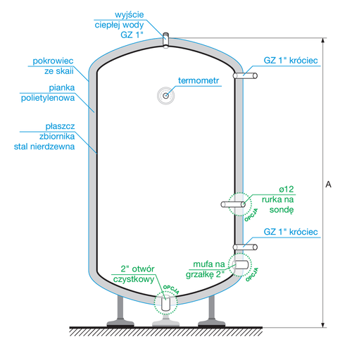 POMA11 - Bufor ze stali nierdzewnej (1300 litrów)