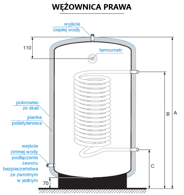 Wymiennik ciepła wisząco-stojący (120 litrów)