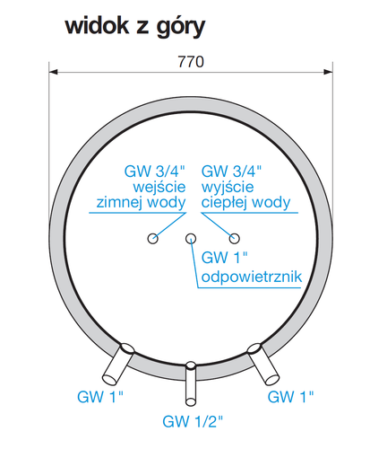 PIRO6 - Bufor z wężownicą spiralną (500 litrów)