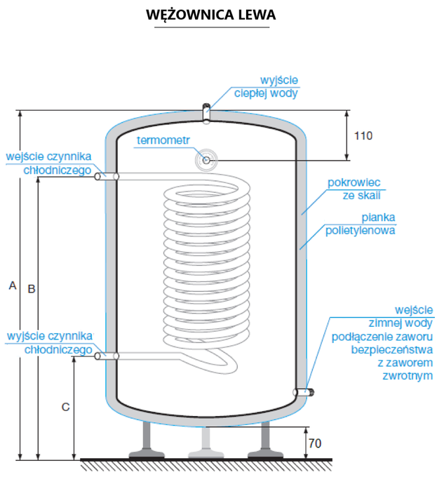 Upright heat exchanger (250 liters)