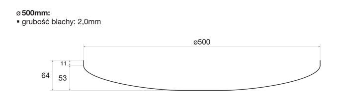 Dennica ze stali nierdzewnej gat. 316 - ø500mm